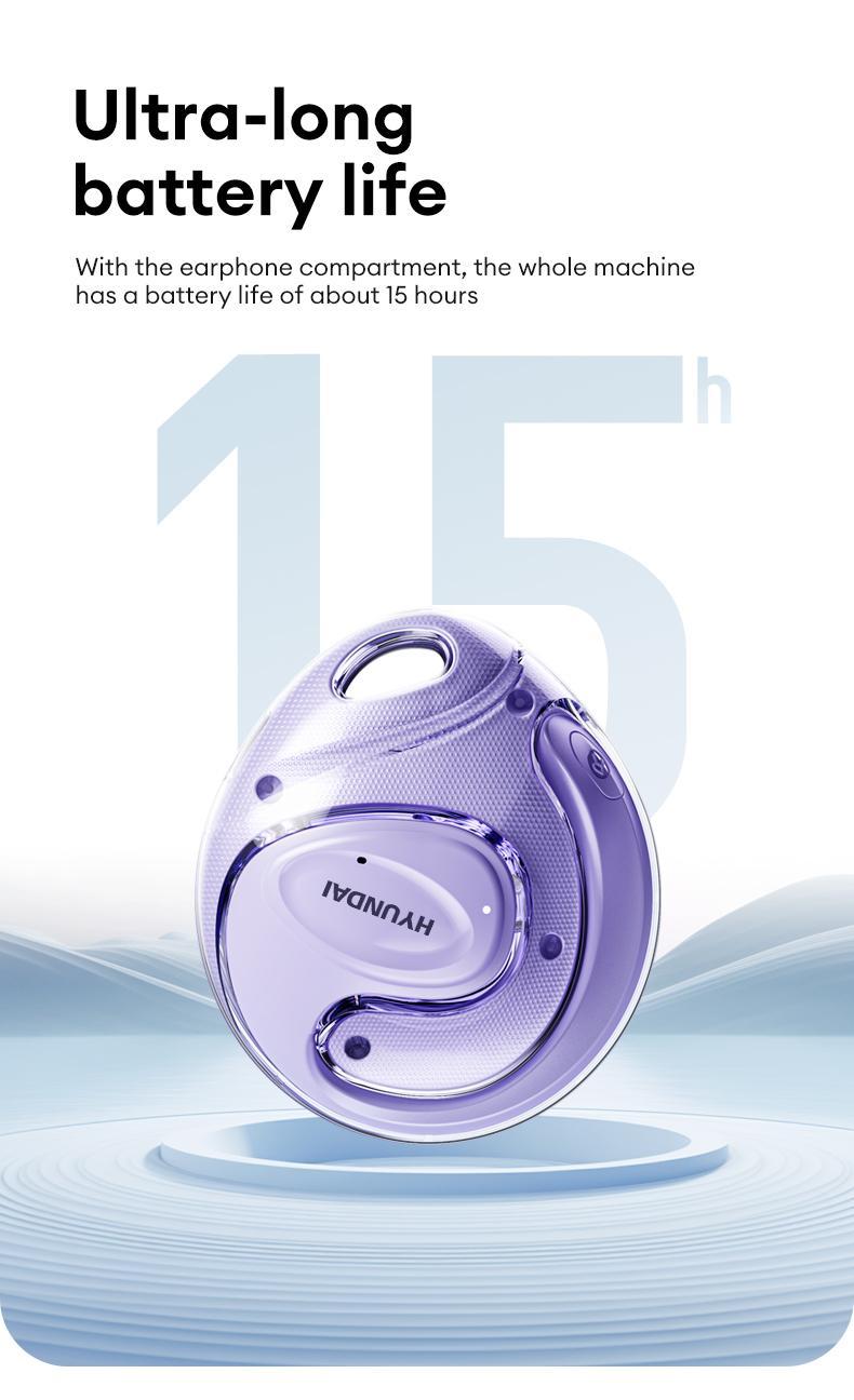 HYUNDAI X15 Ultra Wireless Headset with 2025 Bluetooth 6.0 for Faster, Stable Connection & Low Power Use, OWS Waterproof Sport Design, Noise Reduction Headphones with Mic & Earbuds