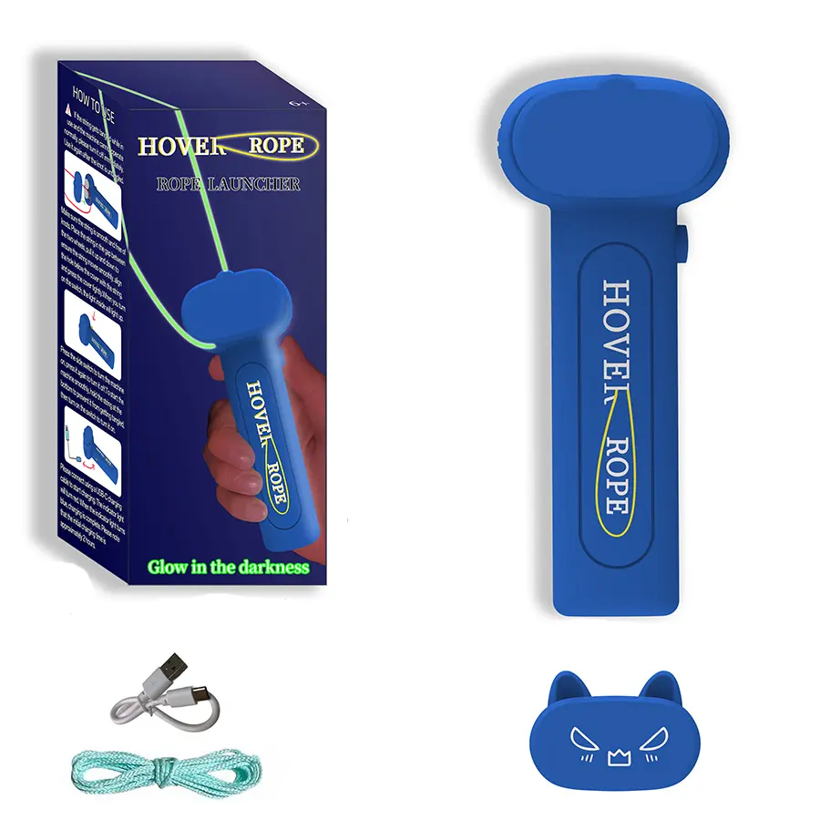 Handheld Rechargeable Glow-in-the-Dark Light-Up Rope Spinner Toy with Stunt Launcher - PVC-Free Unisex Engaging Toy for 3-12 Years Kids & Adults, Cells-Infused Hands-On Learning Science & Tech Development Favors, Halloween Fun, Yes, 10 - 12 Years, Childre