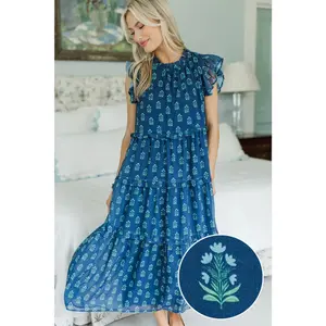NURSING COLLECTION: What It Means Navy Medallion Dress