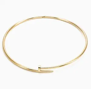 Gold Nail Choker With Unique Flexible Design