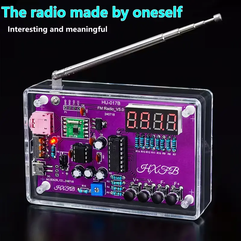 FM Radio Construction Kit with LED Display & Welding Practice Set, STEM Education DIY Electronic Kit for Enthusiasts, Back to School/Birthday Gifts, Includes FM Radio Receiver Audio