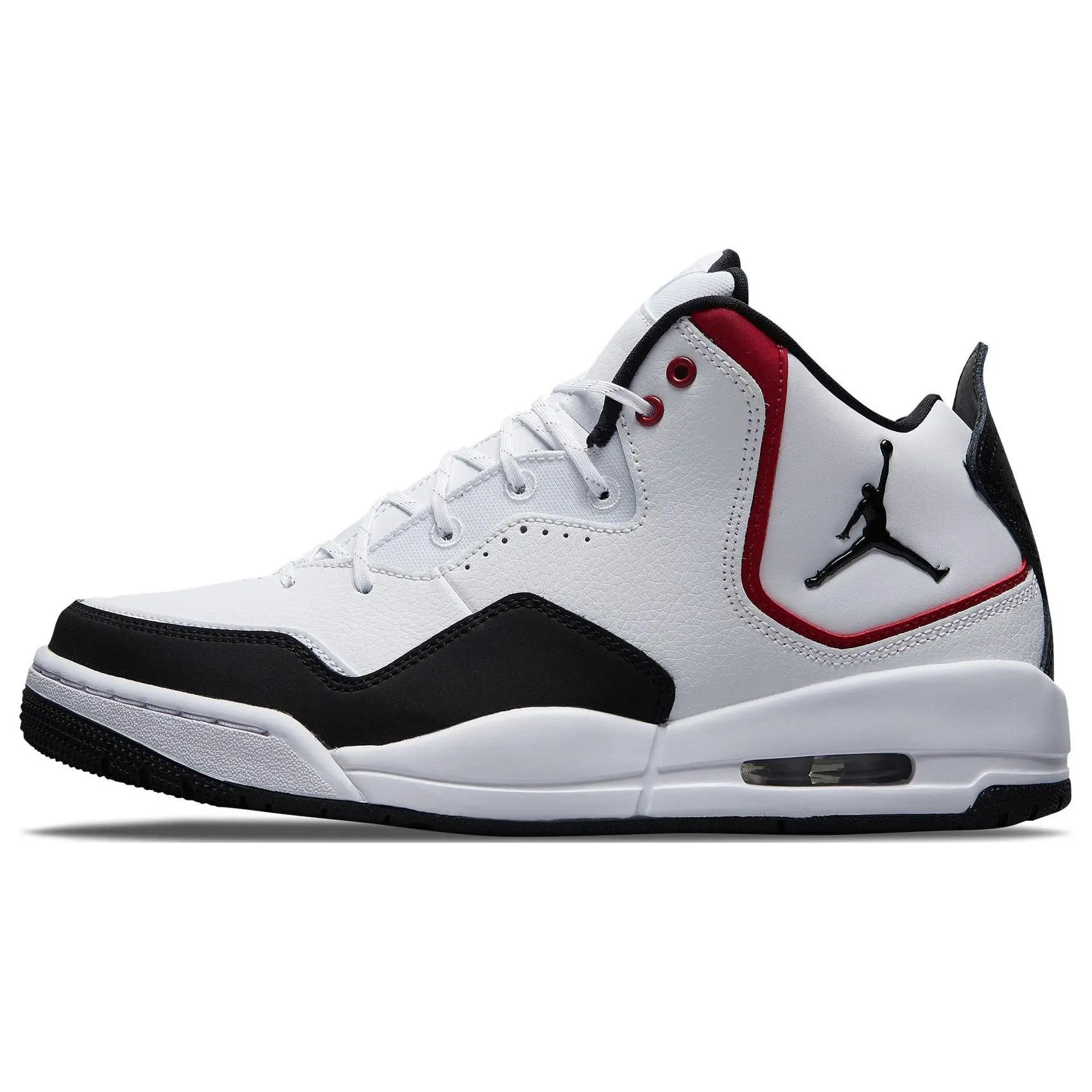 Men's Jordan Courtside 23 Leather Retro Mid-Top Basketball Shoes - Black-Red Sport Athletic Shoes with Premium Materials, Lightweight Cushioning, Non-Slip Outsole, Comfortable Rebounding Support