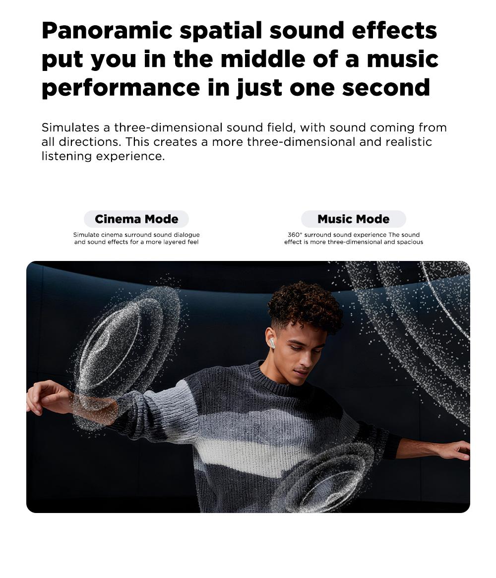 MINISO MS106 Wireless Earbuds Bluetooth 6.0 Earphones, In Ear Earbuds,Waterproof Wireless Earphones, Suitable for Office, Sports, Study and Audio Calls, Built in Microphone, Gaming Bluetooth Headphones