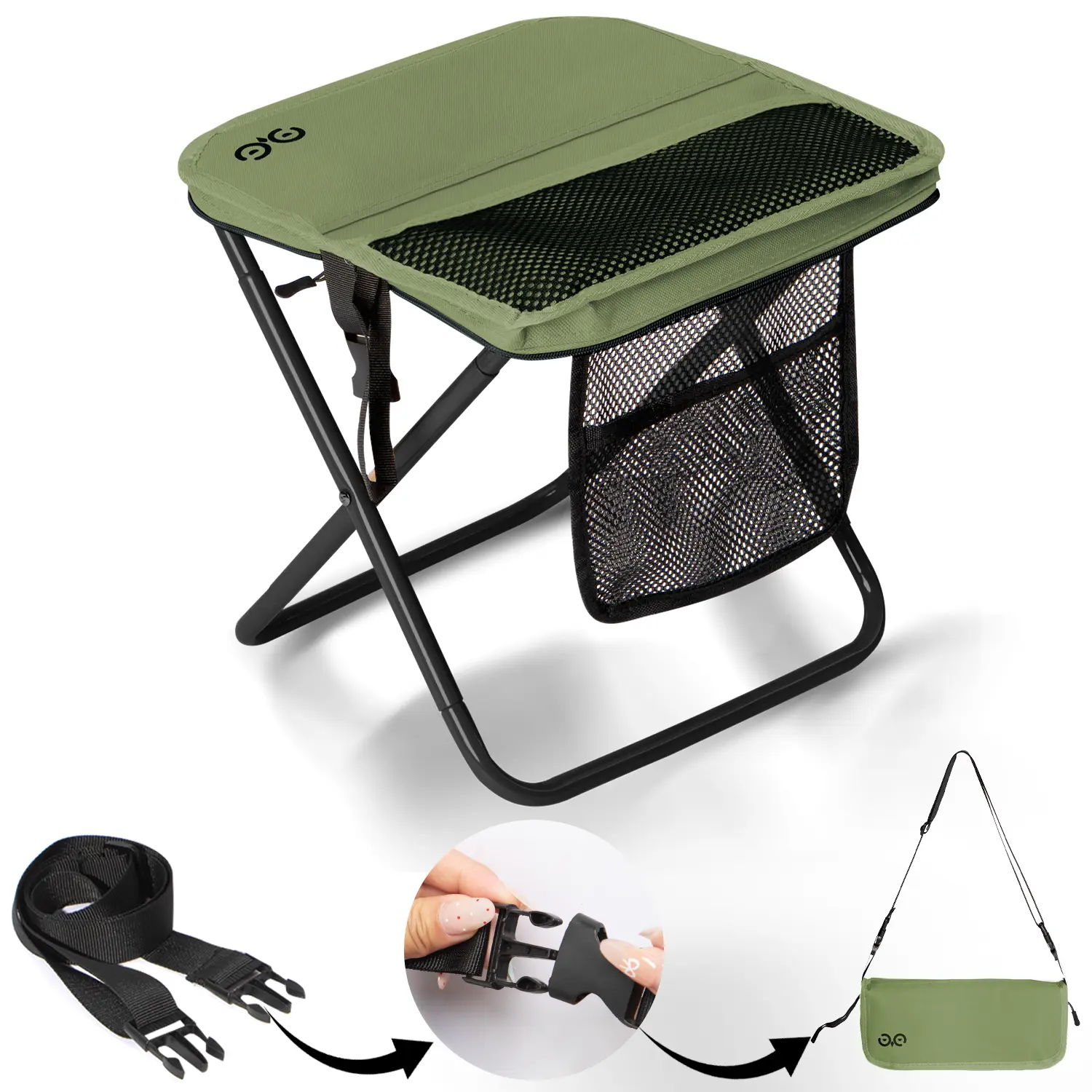 【TikTokShopSummerSale】Camdoor Top Best Gift Choices，Ultra Light Portable Camping Chair，Portable Outdoor Folding Chair with Shoulder, Strap Ultra Light 1.5 lbs, Max Load 400lb, Two Side Pockets Velcro Storage for Camping Hiking Fishing BBQ