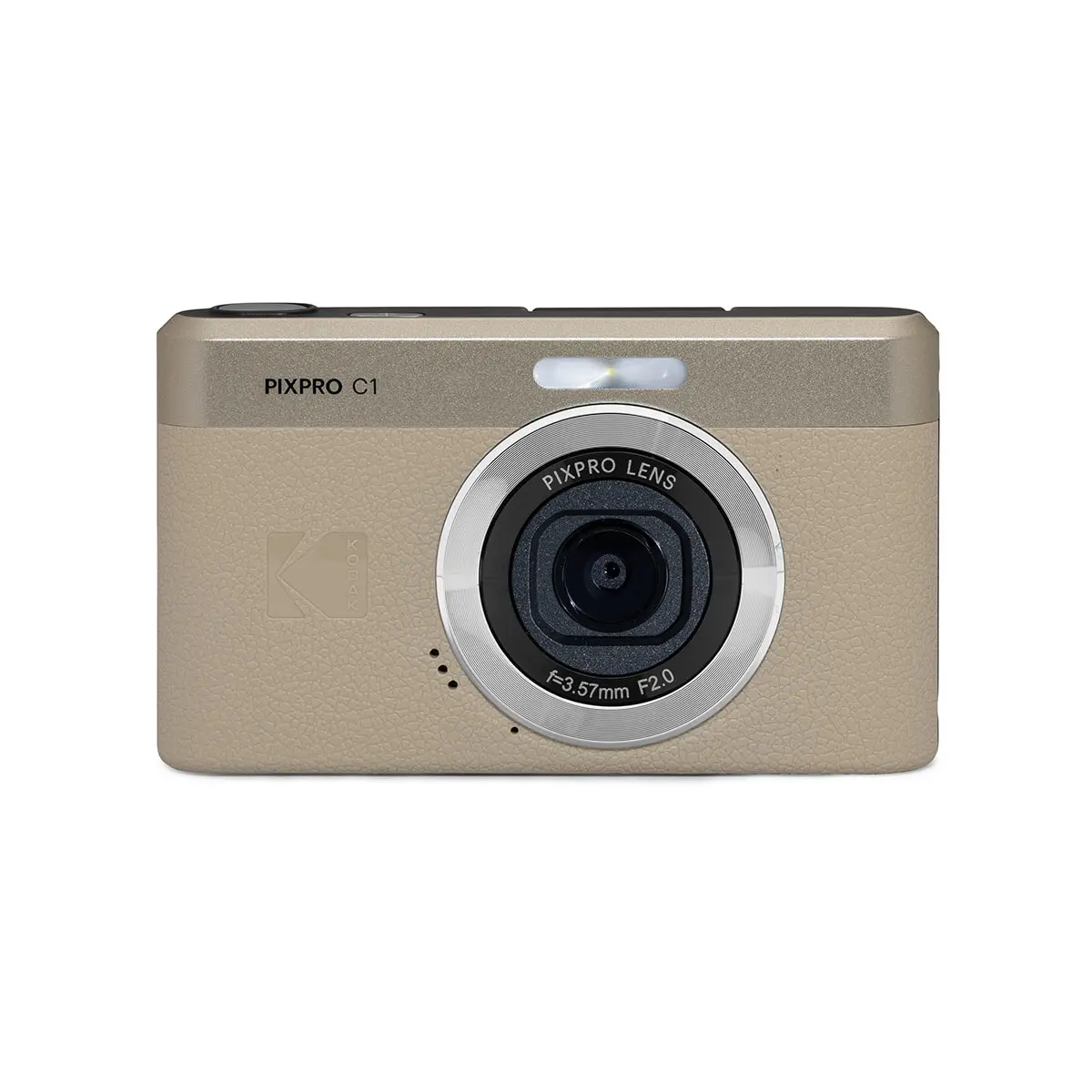 New Kodak PIXPRO C1 Golden Retro Friendly Zoom Portable Digital Point & Shoot Camera - 13MP, 1080p Full HD CMOS, Rechargeable, Tan, Screen, Lens, Modern Movie Pocket Vlogging Handheld Digital Point & Shoot Camera