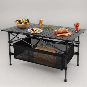 1Pc Folding Camping Table Portable Lightweight Aluminum Roll-Up Picnic BBQ Desk with Carrying Bag for Outdoor Beach Backyard Party Patio Fedex Shipping