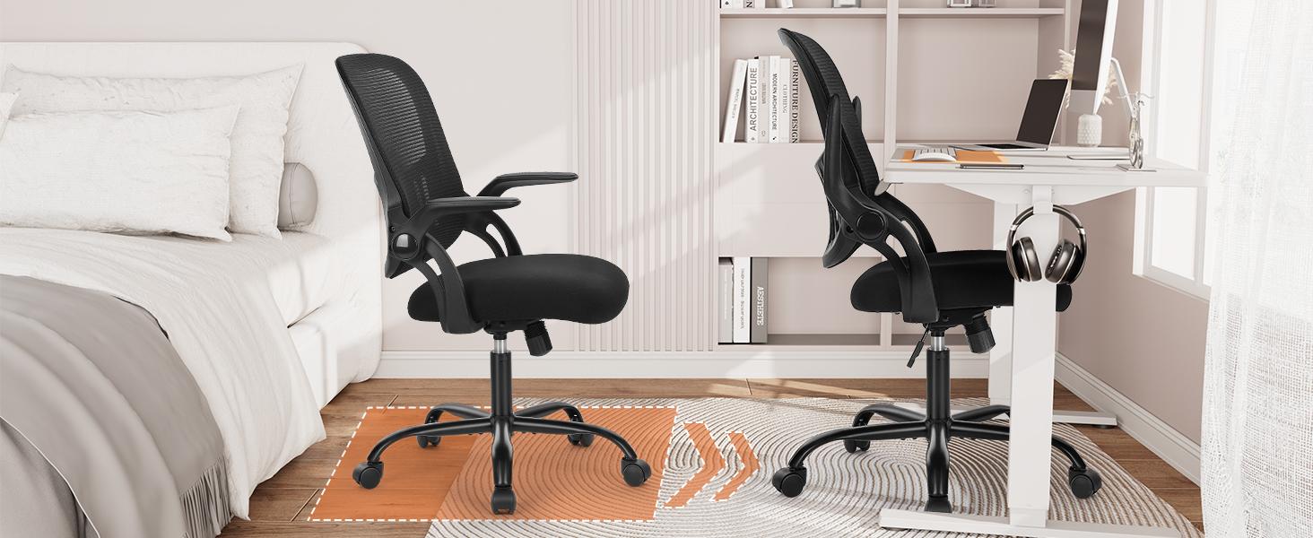Home Office Computer Desk Chair, Ergonomic Mid-Back Mesh Rolling Work Swivel Task Chairs, Comfortable Lumbar Support, Comfy Home Office Computer Desk Chair, Ergonomic Mid-Back Mesh Rolling Work Swivel Task Chairs, Comfortable Lumbar Support, Comfy