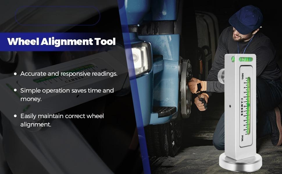 AXIZITECH Adjustable Magnetic Gauge Tool, Wheel Camber, Caster Pillar and Wheel Alignment Tools for Automotive Truck RV Tire Repair
