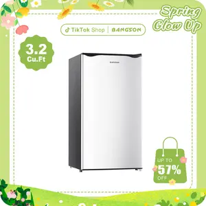 BANGSON Mini Fridge with Freezer, 3.2Cu.Ft, Single Door Small Refrigerator, Energy-Efficient, Low Noise, Mini fridge for Bedroom Dorm and Office, White