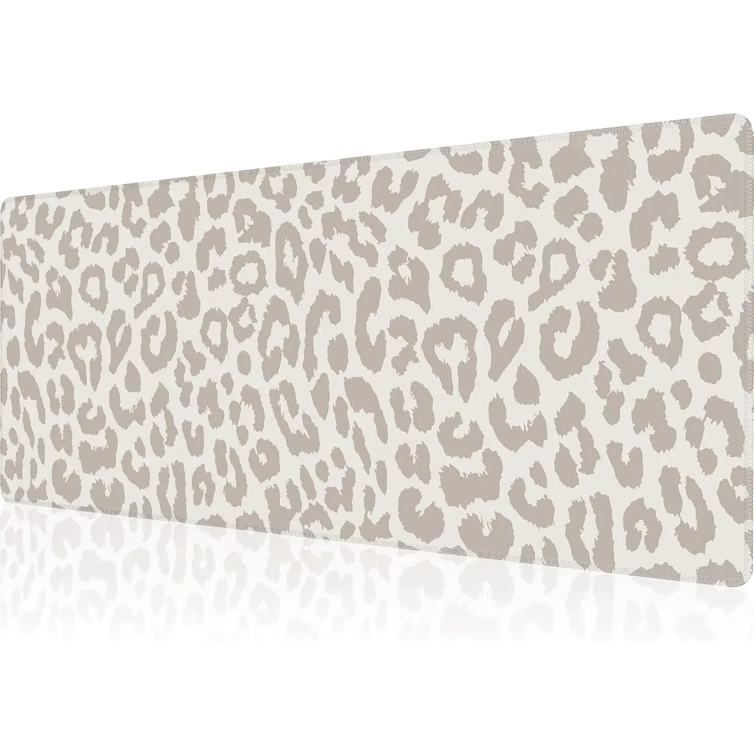 Large Mouse Pad Gaming Mousepad XL Grey Leopard Print Desk Mat Mouse Pad Long 24x14 in Extended Big Cute Mouse Pad Waterproof Desk Pad with Non-Slip Base and Stitched Edges for Computer Keyboard