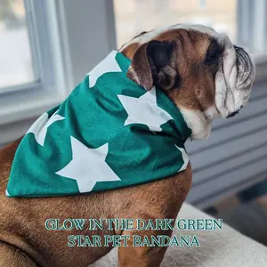 Glow In The Dark Green Star Pet Bandana
