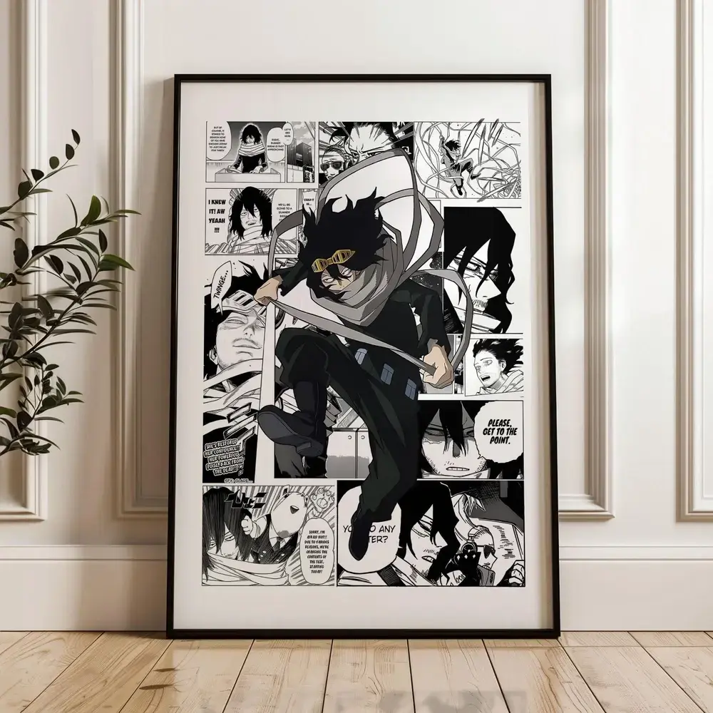Shota Aizawa Eraser Head Manga Panels Poster | My Hero Academia Wall Art