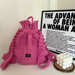 Knitting Weave Backpack Lovely Style for Women Daily Casual Accessories Woven Design Portable Perfect for Traveling Commute Shopping Holiday Getaways
