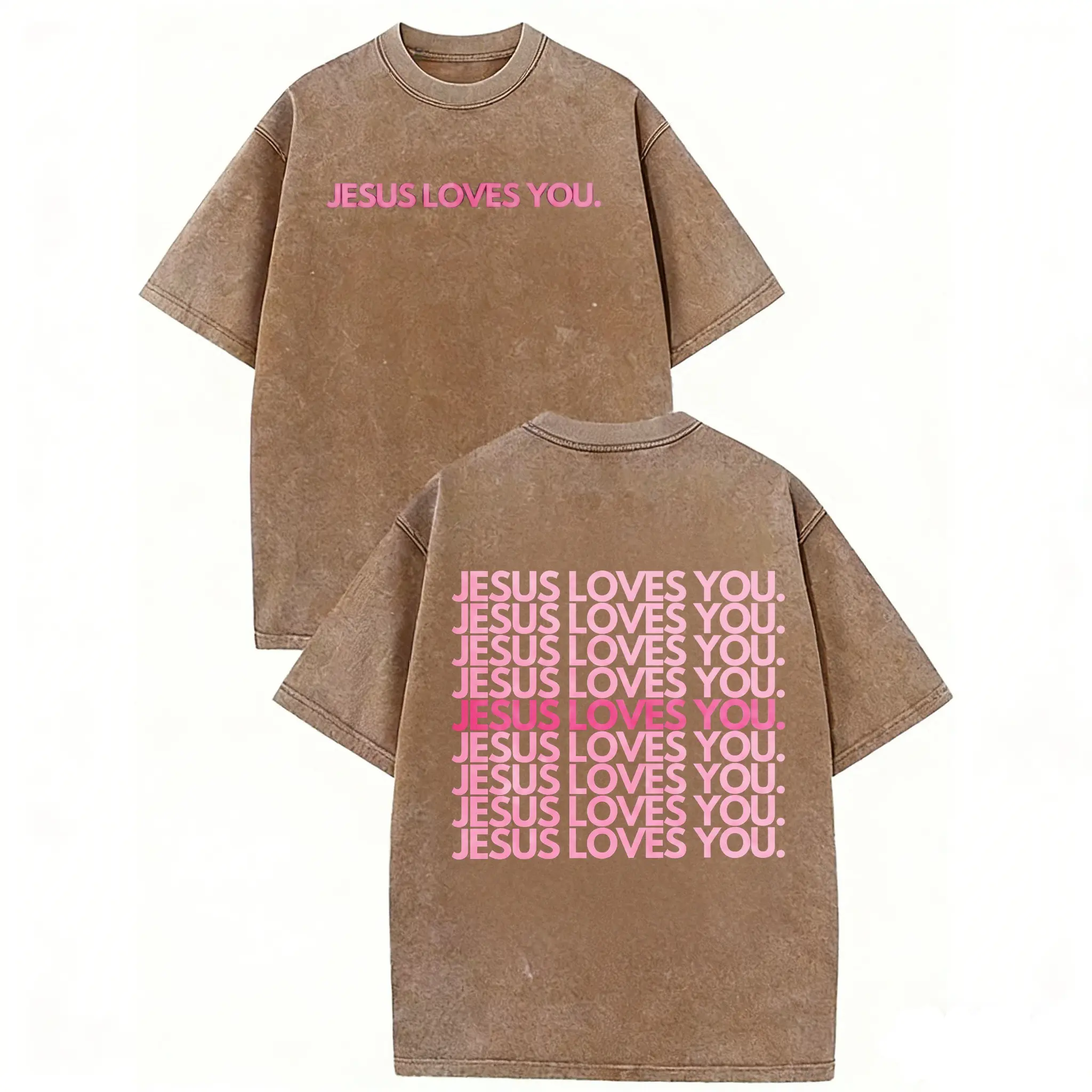 Washed Cotton Tee-Coffee