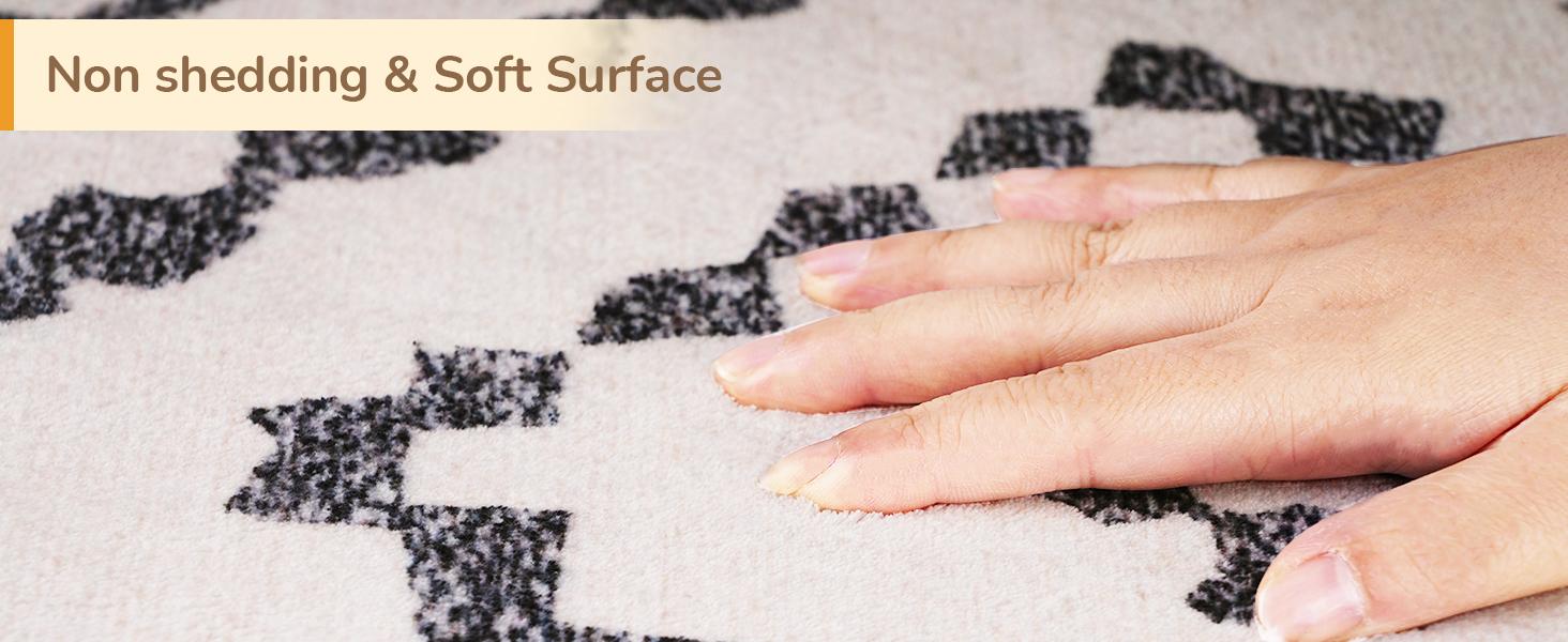 BESTSWEETIE Washable Rugs for Living Room 8x10ft Geometric Design Ultra Soft Durable Faux Wool Moroccan Runner Rug Non Slip TPR Backing Low Pile Machine Washable Kid Pet Friendly