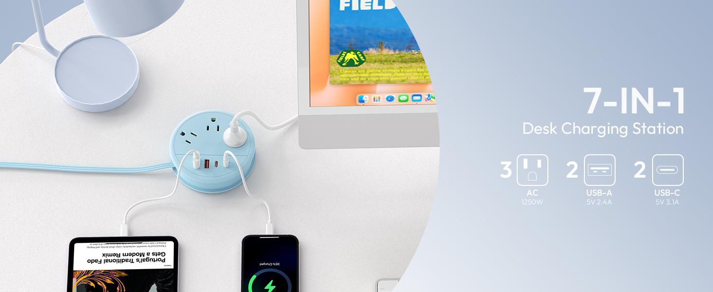 NTONPOWER Travel Power Strip Cruise Essentials approved Round Strip 3 AC Outlets 4 USB Ports (2 USB C) 20W 4FT Wrapped Around compact Extension Cord Home Office Perfect Gift for Travel Essentials NTONPOWER Travel Power Strip Cruise Essentials approved Round Strip 3 AC Outlets 4 USB Ports (2 USB C) 20W 4FT Wrapped Around compact Extension Cord Home Office Perfect Gift for Travel Essentials