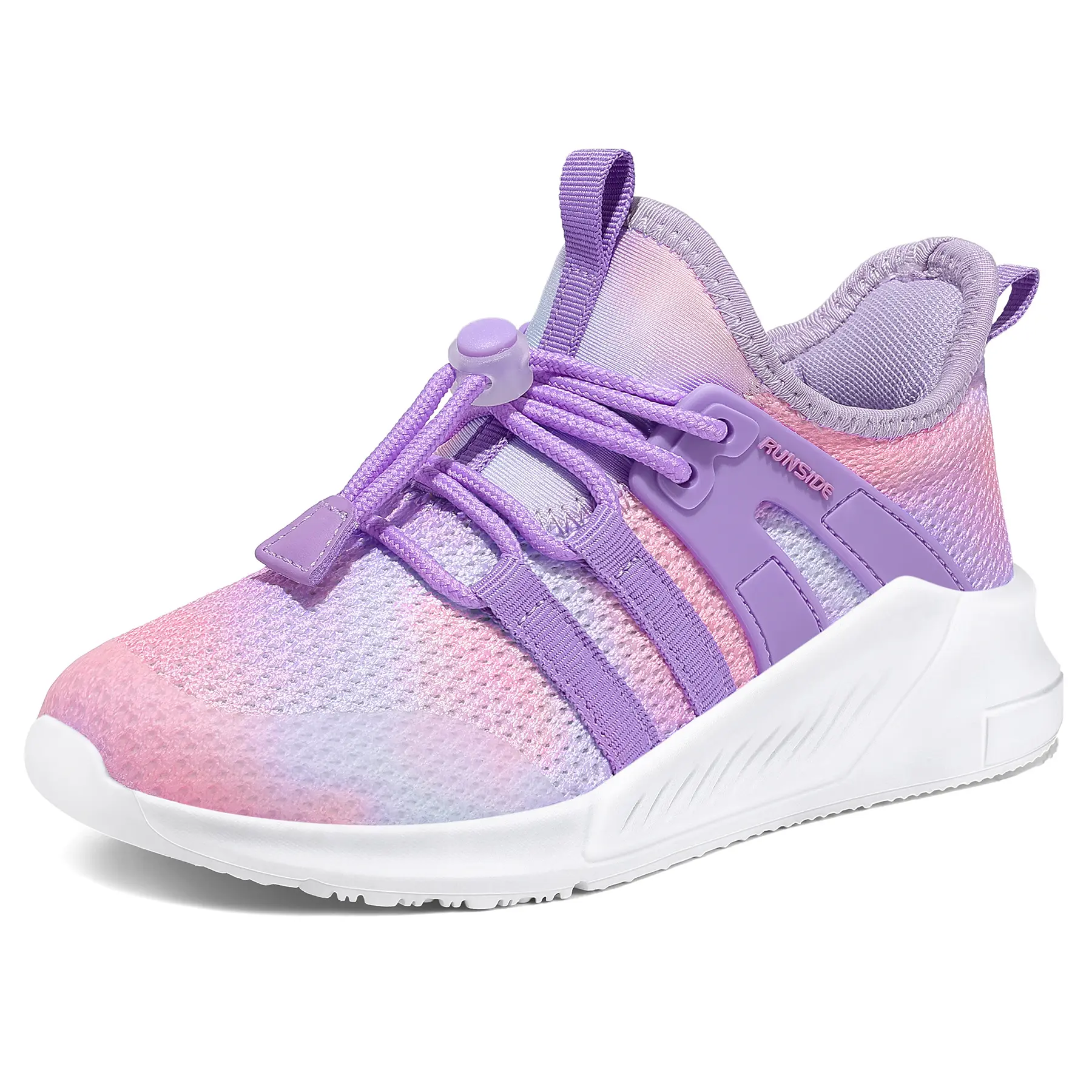 Runside Girls Tennis Shoes, Lightweight Breathable Gradient Kids Sneakers, Lace-Up Non-Slip Running Walking Shoes, Toddler/Little Kid/Big Kid