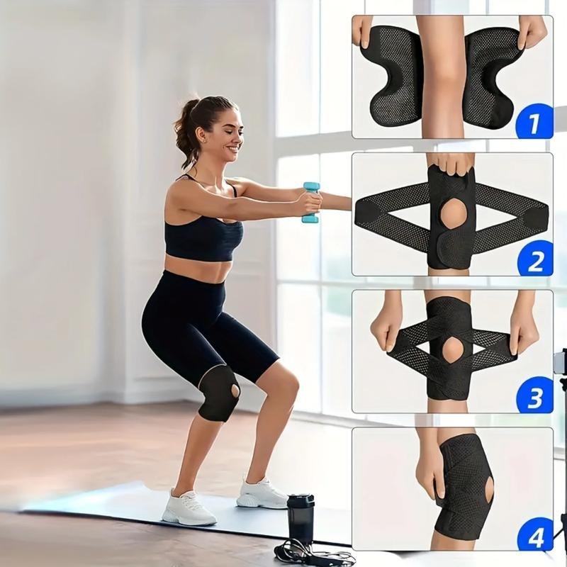 Provides support for various activities, this unisex adjustable knee brace set is ideal for sports like soccer. This breathable, elastic knee brace is perfect for outdoor activities.
