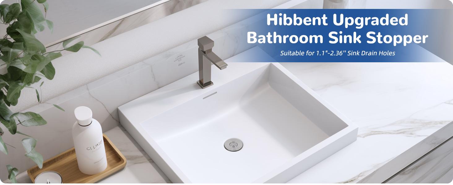 Hibbent Upgraded 3 in 1 Bathroom Sink Drain Strainer, Universal Pop Up Stopper with Removable Stainless Steel Filter Basket Hair Catcher, Sink Plug for 1.1''~2.36'' Basin, Brass Core, Brushed Nickel