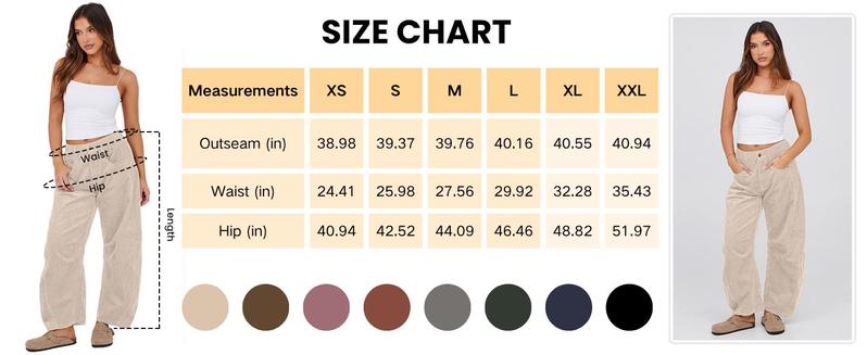 Molitree Women's Mid Rise Cord Barrel Jeans FallFreshness Casual  Wide Leg Corduroy Cropped Ankle Pants with Pockets