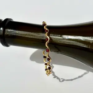 January Garnet Birthstone Bracelet | Handmade Wire Wrapped Jewelry | Trendy Jewelry