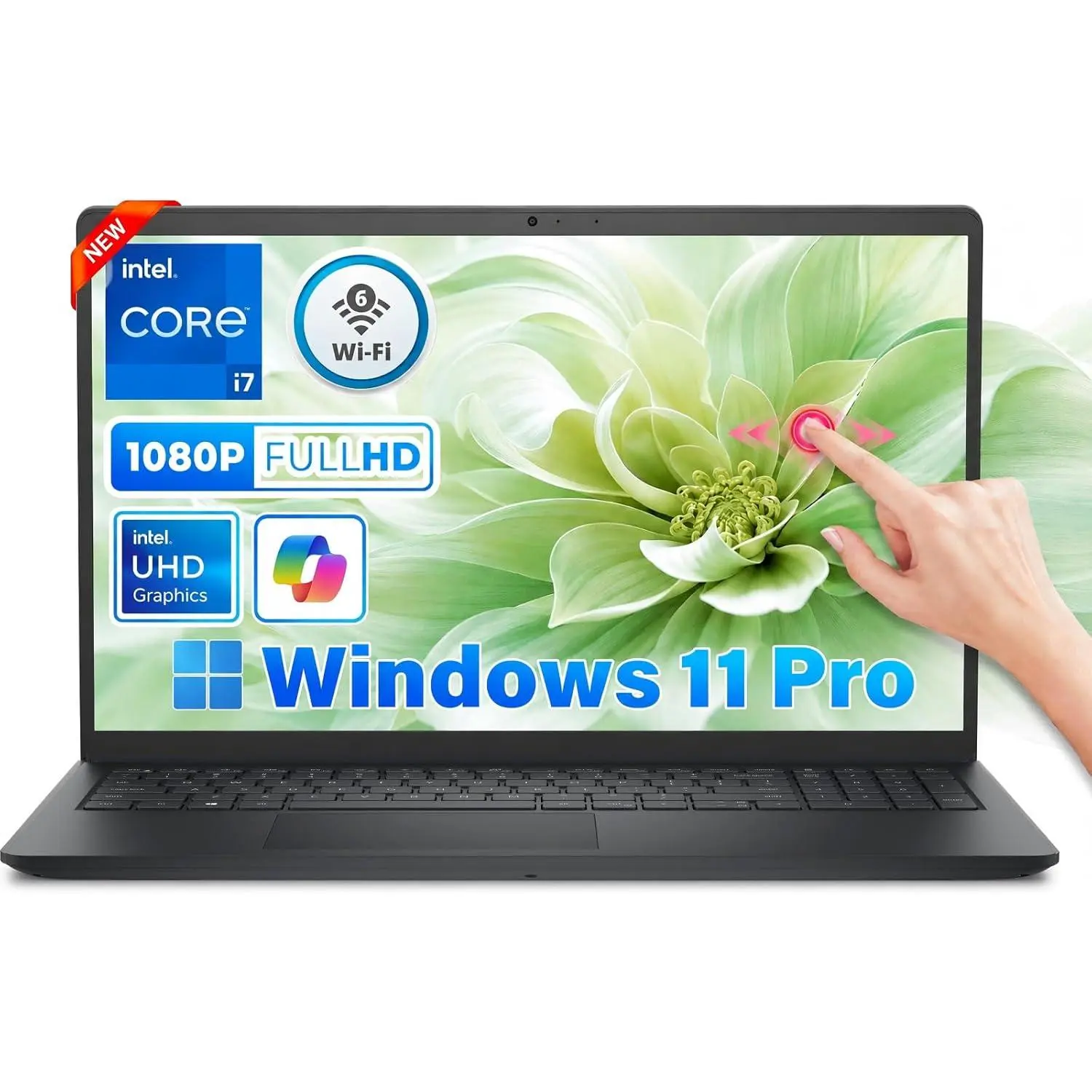 Dell 15.6" FHD Touchscreen Business Laptop - Intel 10-Core i7-1355U (Up to 5.0GHz), 16GB DDR5 RAM, 512GB PCIe NVMe SSD, Built-in Wi-Fi 6, Windows 11 Pro, HDMI, Copilot AI PC for Work