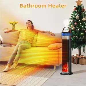 Oscillating Ceramic Tower Indoor Space Heater for Home with Oscillation, Programmable Thermostat & ECO Mode, 12H Timer & Remote Control, Safety Protection, 23 Inches, 1500W, Portable