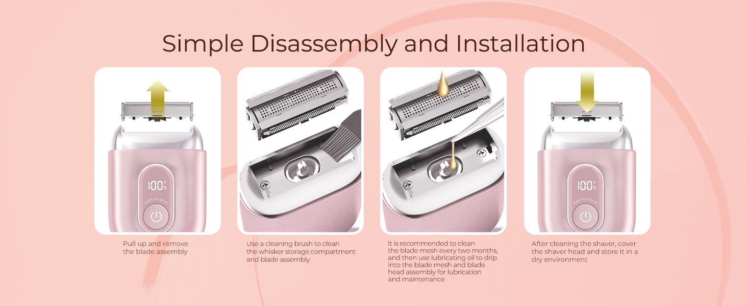 Akunbem Mini Electric Shaver for Women, Waterproof & Comfortable One-Button Long Lasting for Travel & Daily Use, 2025 New Beard Shaver