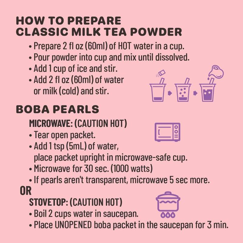 SALE - Boba Bundle Kit 10 Serv. Instant Bubble Pearl Variety Milk Tea Kit with Authentic Brown Sugar Tapioca Pearls by Yulu Foods - Ready in Under 1 Minute, Includes Paper Straws - Gift Box, Holiday (Classic, Taro and Strawberry)