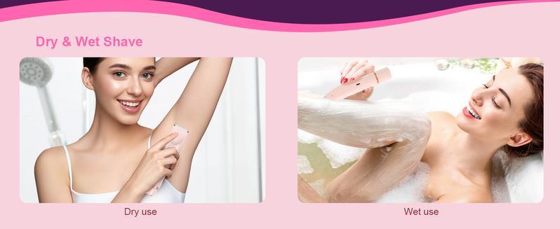 2-in-1 Dual Head Bikini Shaver for Women, Portable Electric Razor ...