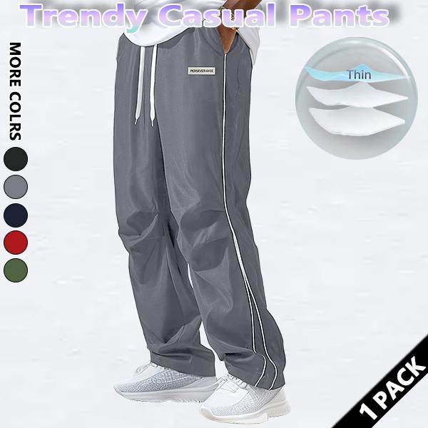 Loose Sports Pants Men's Trousers Grey Side Stripeswith Gold Accent Stripe Comfortable DesignAthleisure Style Bottoms Athletic Bottoms Gymwear Halloween Gifts