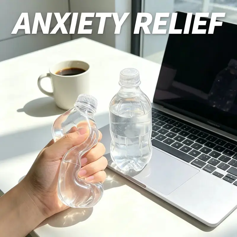[Ready Ship] Cute Transparent Maltose Mineral Water Bottle Soft Squishy Toy I Slow Rising Shapeable TPR Squeeze Stress Relief Fidget For Anxiety, ADHD & Hand Therapy I Fun Sensory ASMR Desk Toy For Kids Adults Office Home | Viral Trending Clear Fidgets