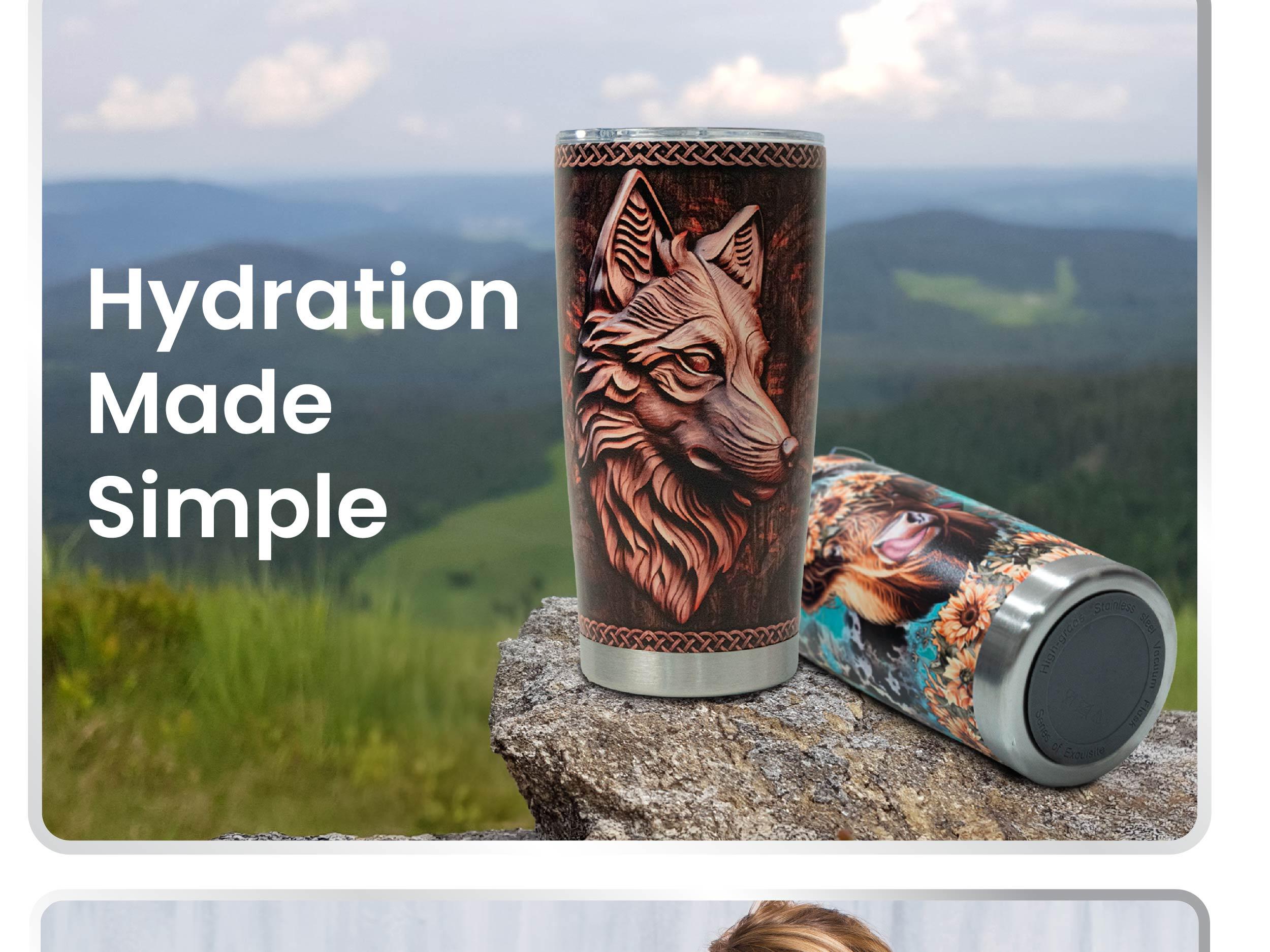 Sandjest Animal 20oz Iced Coffee Tumbler with Lid, Insulated Stainless Steel Reusable Travel Mug Drinkware, Cup Holder Friendly, Holiday Gift