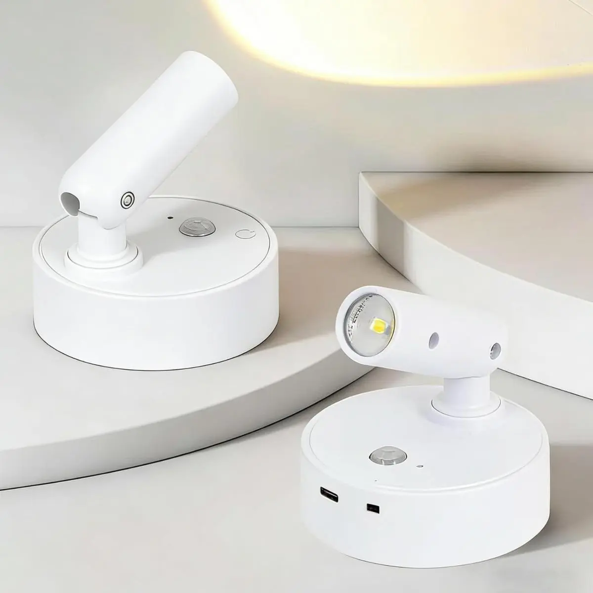 3PCS Wireless LED Wall Spotlight，RGB/ White light , Wireless spotlight，Motion-Sensor, USB Charging, Automatic Switch, Adjustable Warm-Cool White Light for High-End Hallway & Bedroom Ambient Lighting, Ambient Light Wall Lighting Fixtures, Automatic Recharg