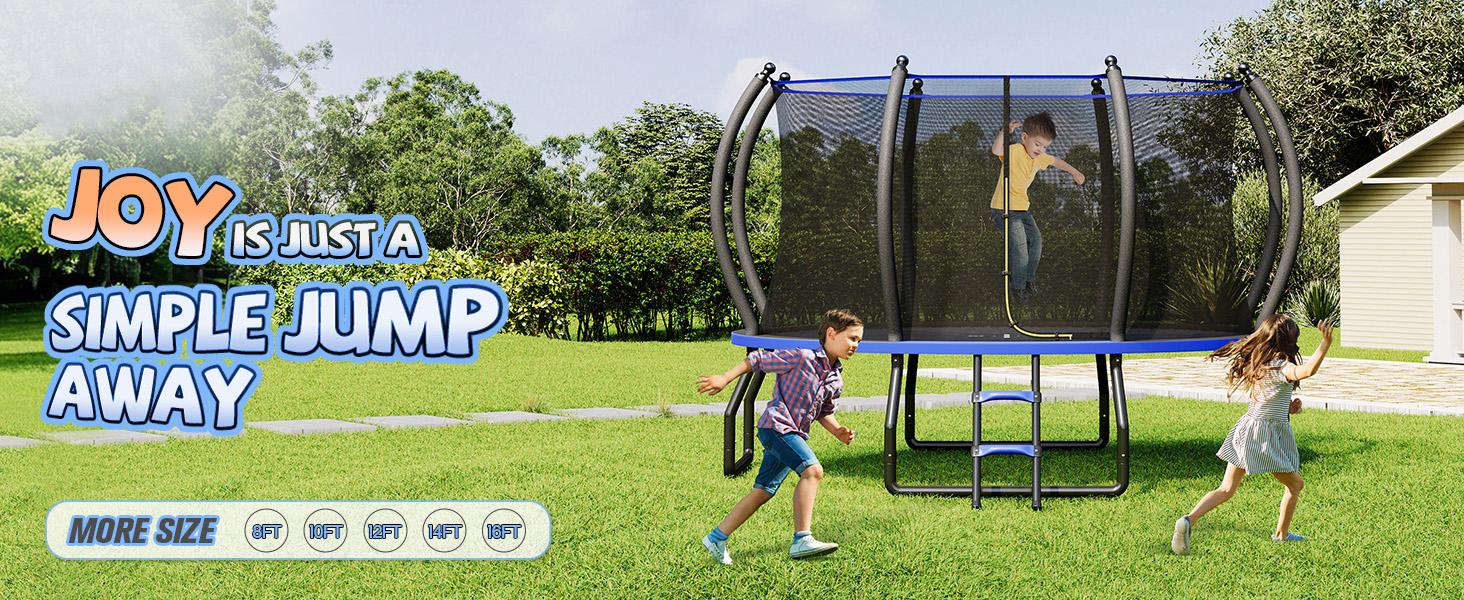 [Spring Sale] AMERLIFE Outdoor Trampoline with Enclosure Net and Ladder, Recreational Trampolines for Kids and Adults, Quick Connect Frame, ASTM Approval-16FT Ships in 2 Boxes/Best Gift Ideas/Christmas Gifts