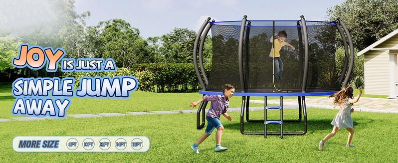 AMERLIFE Outdoor Trampoline with Enclosure Net and Ladder, Recreational Trampolines for Kids and Adults, Quick Connect Frame, ASTM Approval-16FT Ships in 2 Boxes/Best Gift Ideas/Christmas Gifts