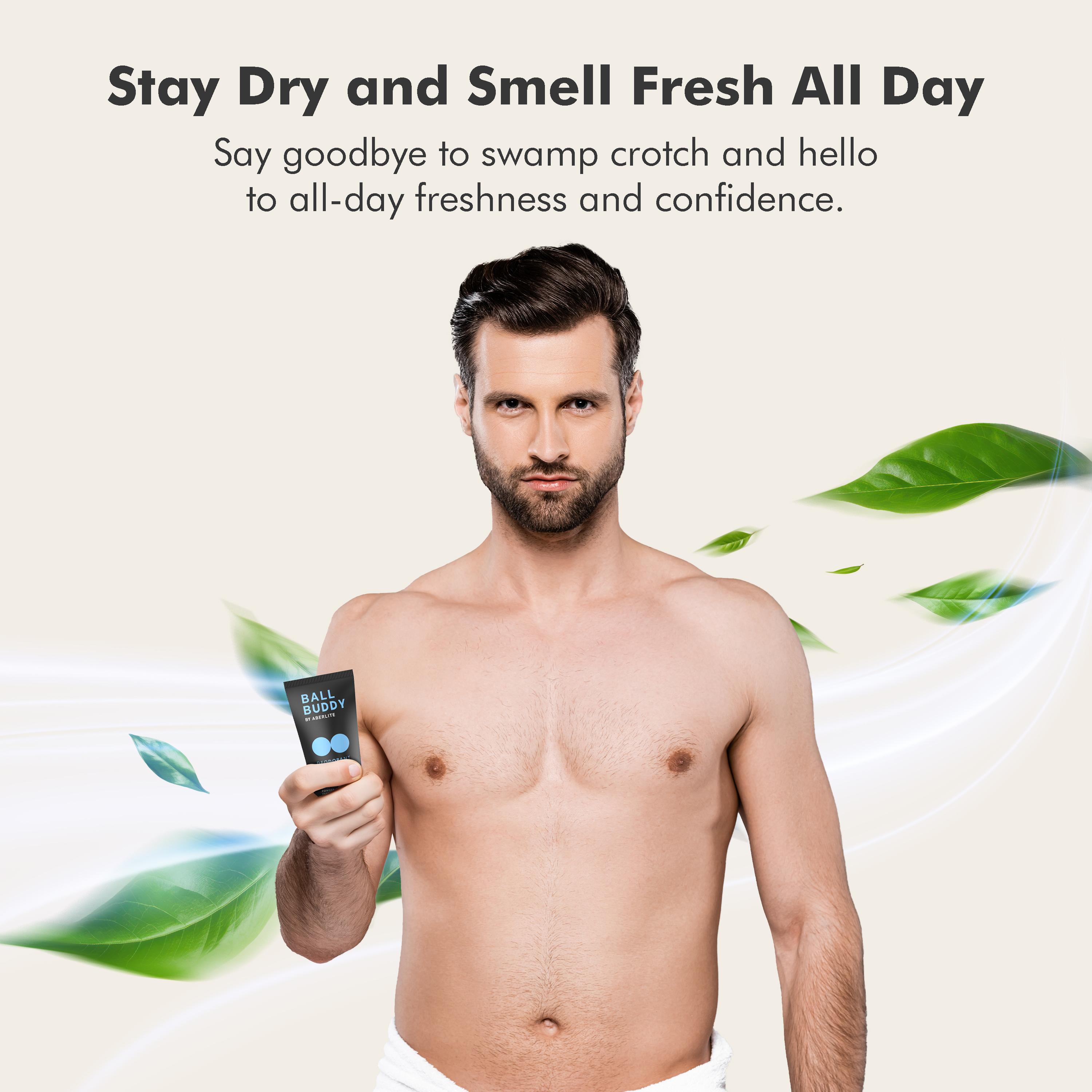 Ball Buddy Deodorant Cream Stay Dry, Smell Fresh, Men's Hygiene Cream for Private Parts for Silky Feel | Moisture Control for Gentle Comfort Body Care