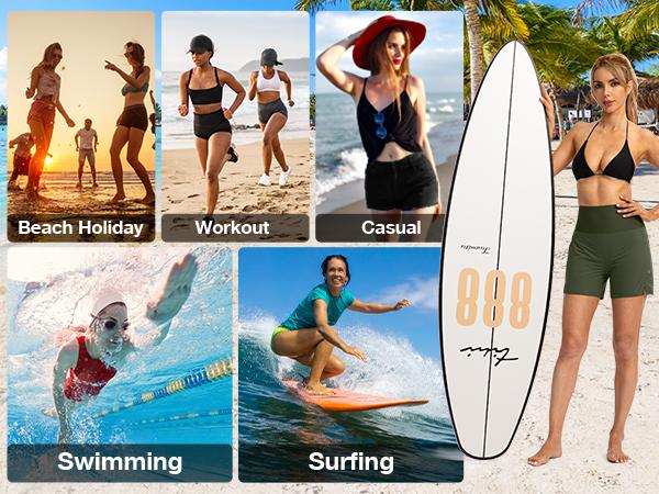 G Gradual Women's 5" High Waisted Swim Board Shorts with Phone Pockets UPF 50+ Quick Dry Beach Shorts for Women with Liner Versatile Breathable Swimming Trunks Activewear Swim Bottoms