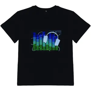 Gifts For Boyfriend Kids LED Flashing Shirt Sound Activated Black T Shirt Boys for Birthday Halloween Christmas