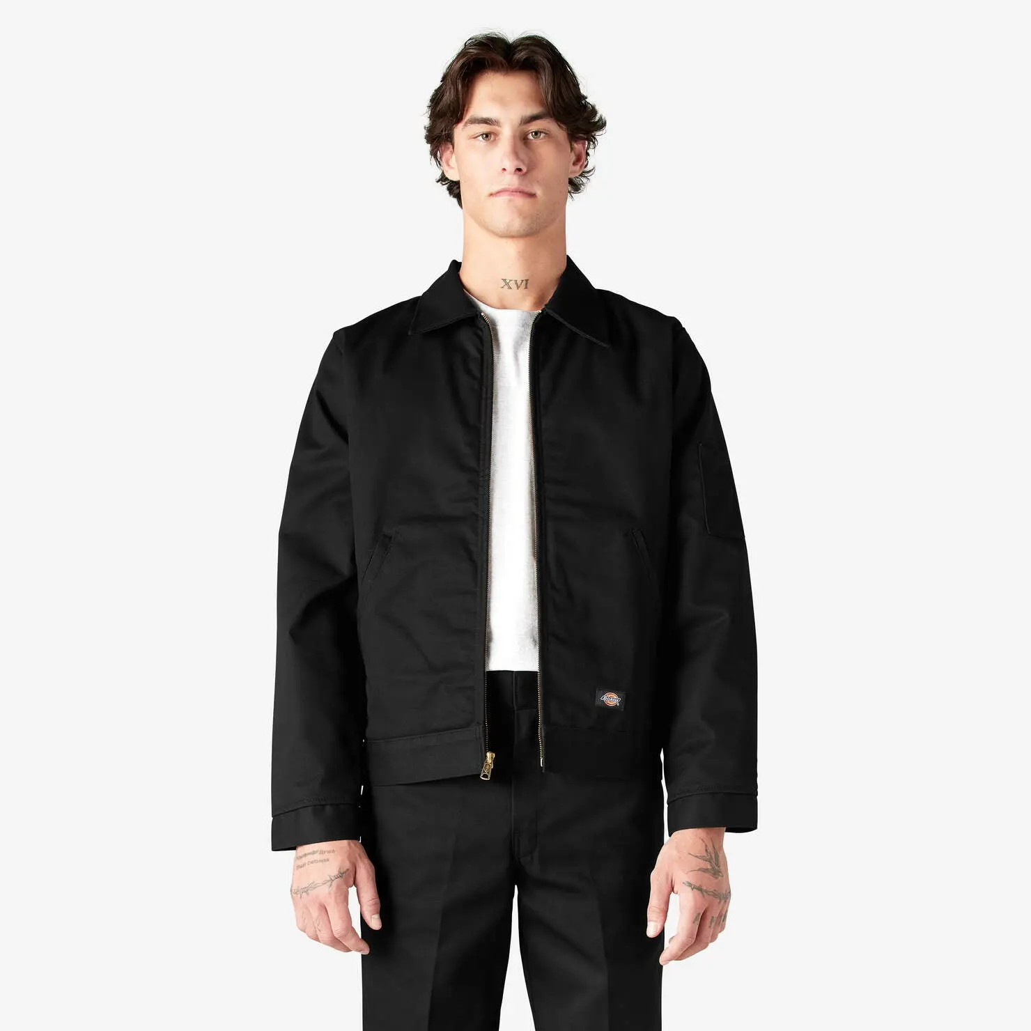 Dickies Men's Classic Eisenhower Jacket, Durable Casual Workwear in Twill with Lightweight Quilted Lining and Pockets, Cotton, Clothes, Jackets, Pocket Storage, Generous Fit, Collared Neck, Durable And Long-Lasting, Pencil Pocket