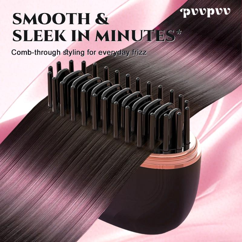 Wireless Mini Portable Hair Straightener, Portable Heated Comb, a must-have for outings. It fits easily in a small bag or car, keeping your hair smooth and manageable.