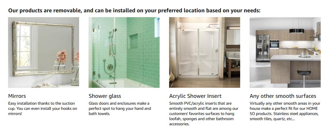 Decerk 2 PCS Suction Cup Hooks christmas gift Gadgets Kitchen home essentials  suction Hooks bathroom accessories Waterproof Reuseable for Shower Bathroom Towel Hooks Shower Hooks Holders Shower Hooks Hanging Towels Loofah Robe