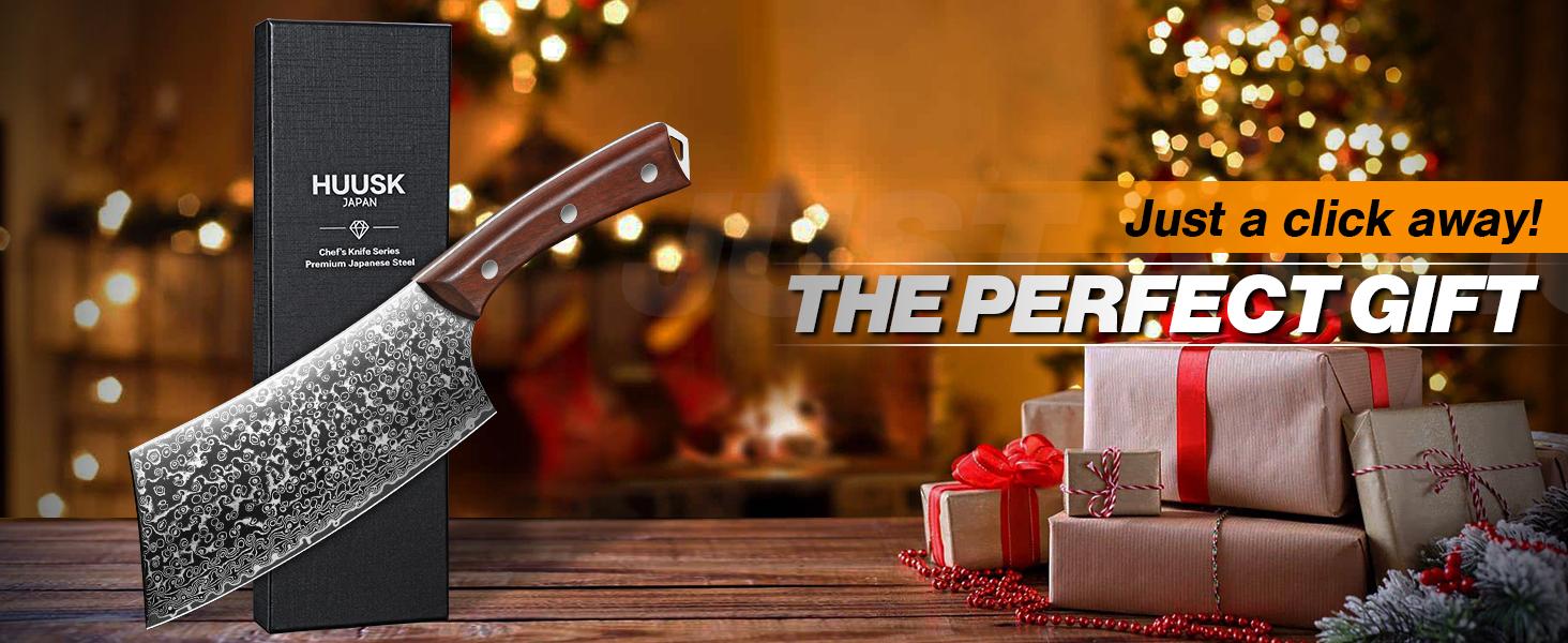 Huusk Hand Forged Meat Cleaver Knife with Sheath, Japanese Kitchen Knife for Cooking, Vegetable and Meat Cutting, Ideal for Cooking Gifts Huusk Hand Forged Meat Cleaver Knife with Sheath, Japanese Kitchen Knife for Cooking, Vegetable and Meat Cutting, Ideal for Cooking Gifts