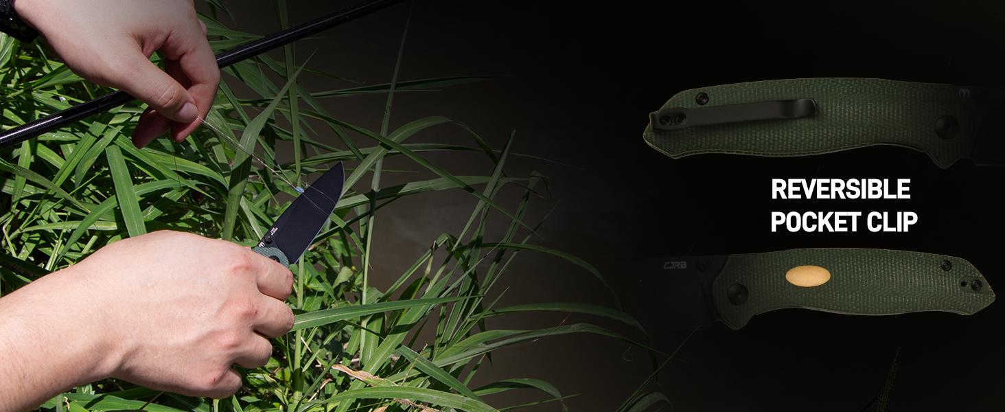 CJRB Aes Camping Folding Knife, Pocket Knife with 3.3"AR-RPM9 Steel Blade Mircarta Handle, EDC Knives for Camping, Survival and FathersDayGift