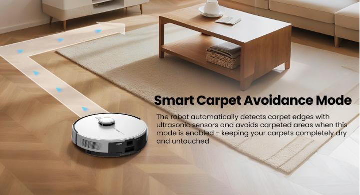 AIRROBO TBT50+ Robot Vacuum and Mop (6000Pa Suction) Ultrasonic Carpet Sensor, 60-Day Self-Cleaning, LiDAR Navigation and Mapping, Voice/App Control, 240min Runtime