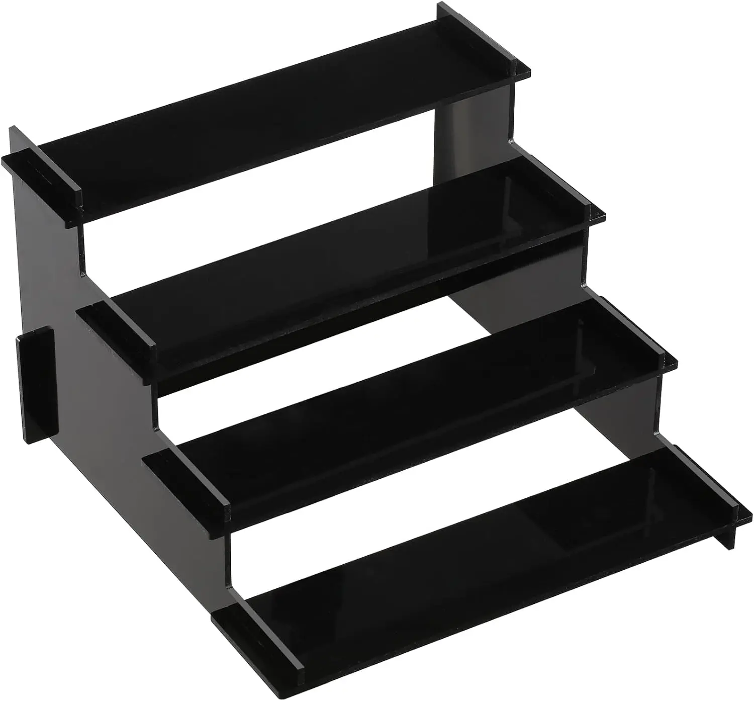 4-Tier Black Acrylic Display Risers | Perfume, Cupcakes, Funko POP Stand Organizer