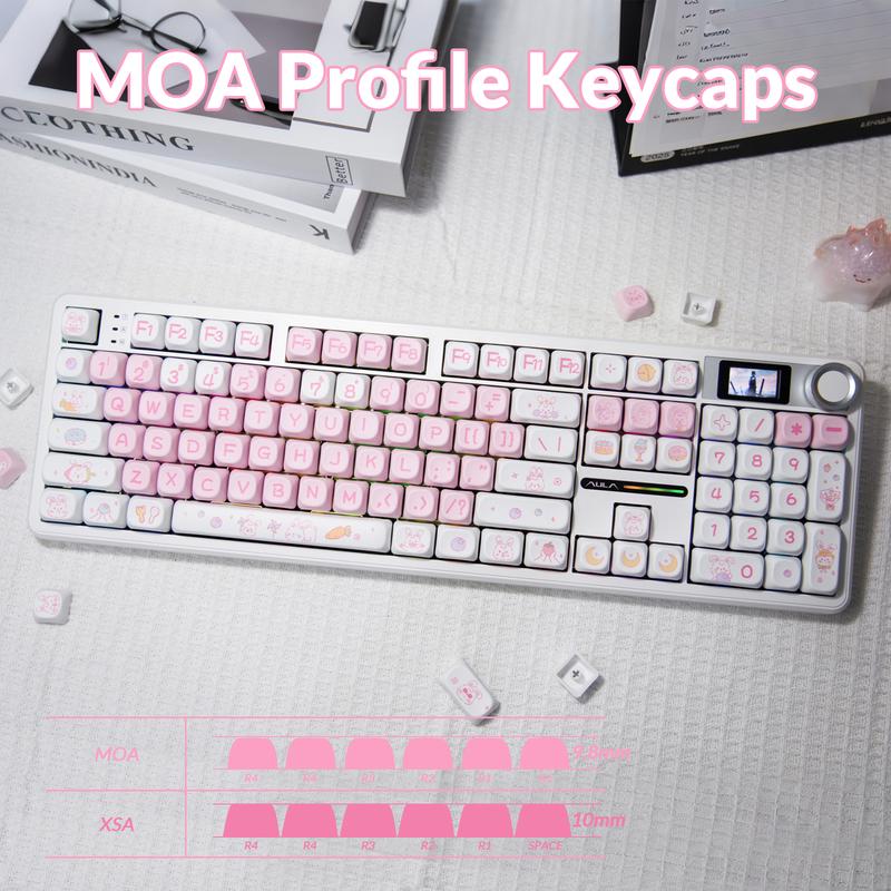 Aula Phantom Heat OEM Pudding Keycaps 119 Keys | Red & Black PBT+PC Backlit Keycap Set for 61/68/75/87/98/104 Layout Mechanical keyboard Includes Compatibility Keys 5-Side Dye-Sublimated Legends 4-Side Black Translucent Pudding Design Gaming Accessoies
