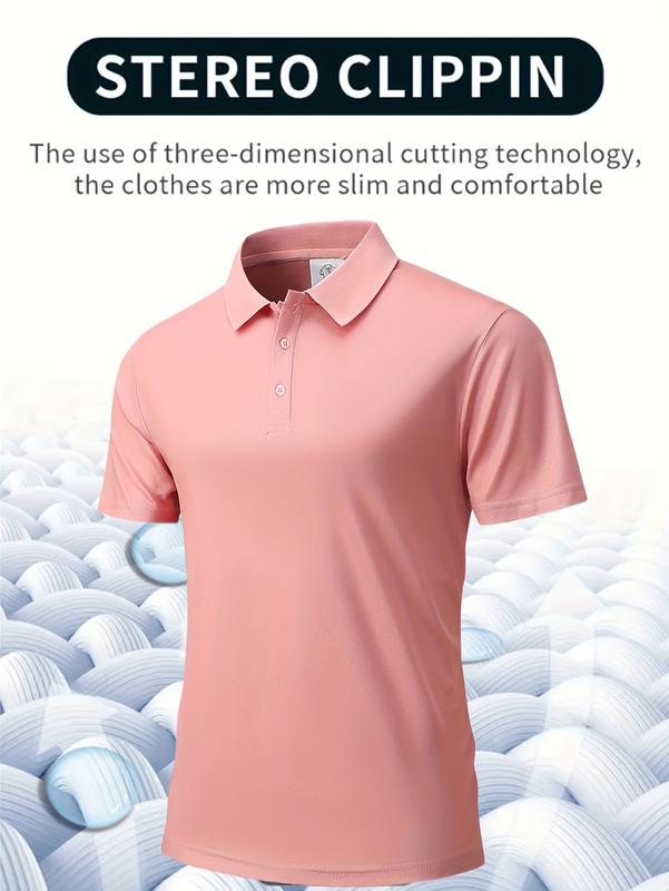 8-Pack summer lapel-neck men's short-sleeved shirts, ice silk seamless polo shirts, casual sportswear men's tops, ideal for business, work, dating and home wear, a must for travel casual style, business casual, travel clothing, fashion tops, modern fashio