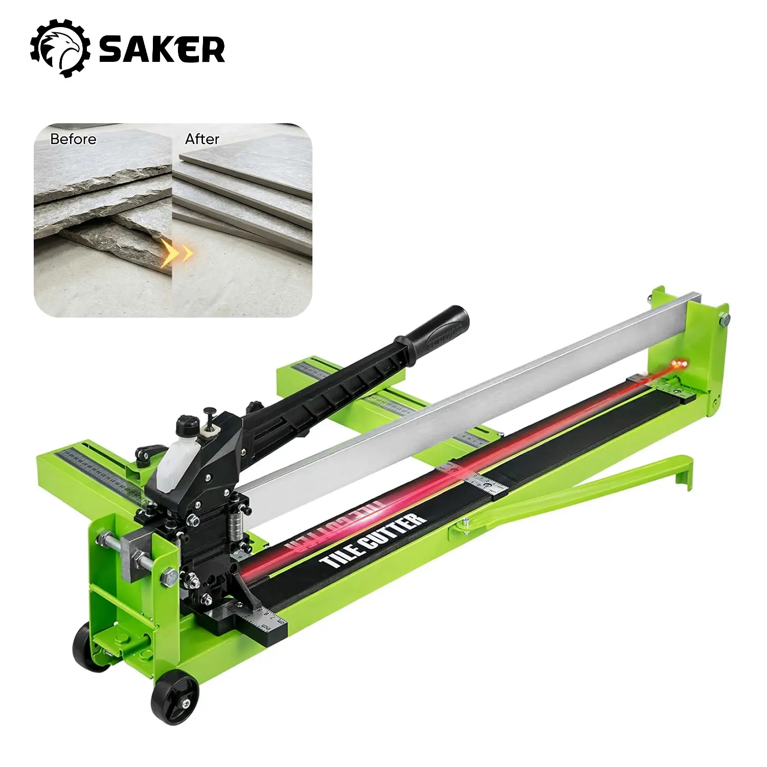 47" Manual Tile Cutter Professional 1.4" Cutting Capacity with Laser Guide Anti-Slip Base for Precision Porcelain Ceramic Tile Cutting