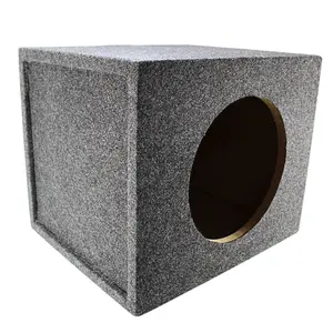Single 10” Sealed Carpeted Subwoofer Box Made w/ Heavy-Duty MDF Construction
